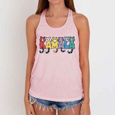 Kamala Cute Cats Colorful Gift Women's Knotted Racerback Tank