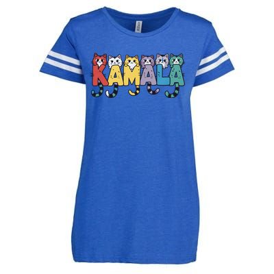 Kamala Cute Cats Colorful Gift Enza Ladies Jersey Football T-Shirt