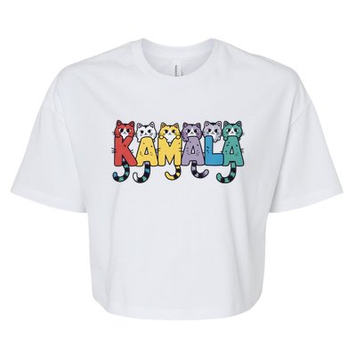 Kamala Cute Cats Colorful Gift Bella+Canvas Jersey Crop Tee