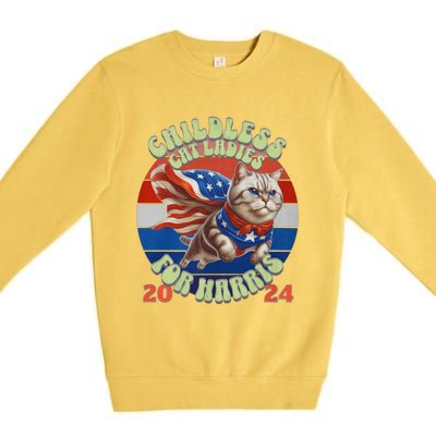 Kamala Childless Cat Ladies For Harris 2024 Premium Crewneck Sweatshirt