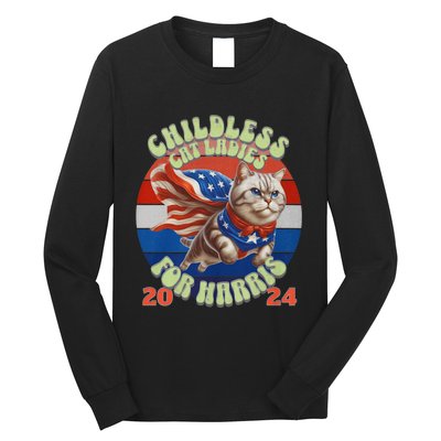 Kamala Childless Cat Ladies For Harris 2024 Long Sleeve Shirt