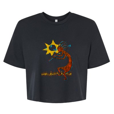 Kokopelli Concert Cool Fashion Native American Bella+Canvas Jersey Crop Tee