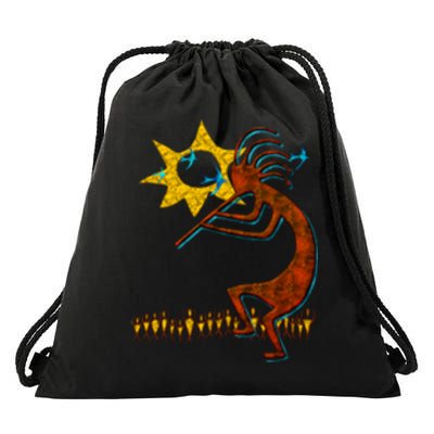 Kokopelli Concert Cool Fashion Native American Drawstring Bag