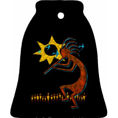 Kokopelli Concert Cool Fashion Native American Ceramic Bell Ornament