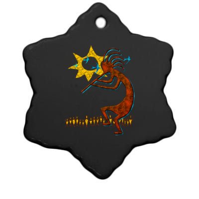 Kokopelli Concert Cool Fashion Native American Ceramic Star Ornament