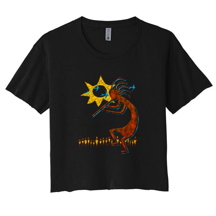 Kokopelli Concert Cool Fashion Native American Women's Crop Top Tee