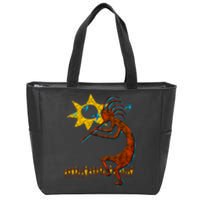 Kokopelli Concert Cool Fashion Native American Zip Tote Bag