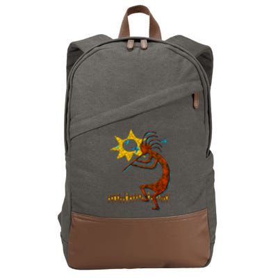 Kokopelli Concert Cool Fashion Native American Cotton Canvas Backpack