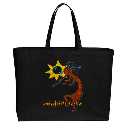 Kokopelli Concert Cool Fashion Native American Cotton Canvas Jumbo Tote