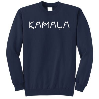 Kamala Cat Cat Shaped Font Letters Subtle Comma La Cute Tall Sweatshirt