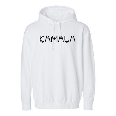 Kamala Cat Cat Shaped Font Letters Subtle Comma La Cute Garment-Dyed Fleece Hoodie