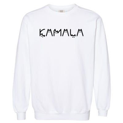 Kamala Cat Cat Shaped Font Letters Subtle Comma La Cute Garment-Dyed Sweatshirt