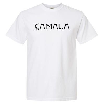 Kamala Cat Cat Shaped Font Letters Subtle Comma La Cute Garment-Dyed Heavyweight T-Shirt