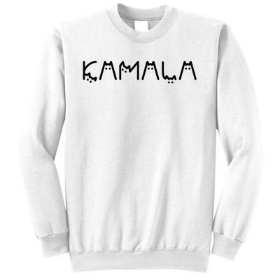 Kamala Cat Cat Shaped Font Letters Subtle Comma La Cute Sweatshirt