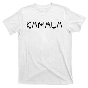 Kamala Cat Cat Shaped Font Letters Subtle Comma La Cute T-Shirt