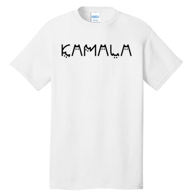 Kamala Cat Cat Shaped Font Letters Subtle Comma La Cute Tall T-Shirt