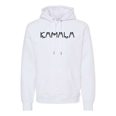 Kamala Cat Cat Shaped Font Letters Subtle Comma La Cute Premium Hoodie