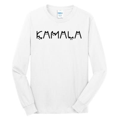 Kamala Cat Cat Shaped Font Letters Subtle Comma La Cute Tall Long Sleeve T-Shirt