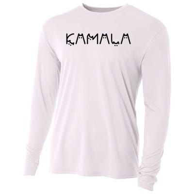 Kamala Cat Cat Shaped Font Letters Subtle Comma La Cute Cooling Performance Long Sleeve Crew