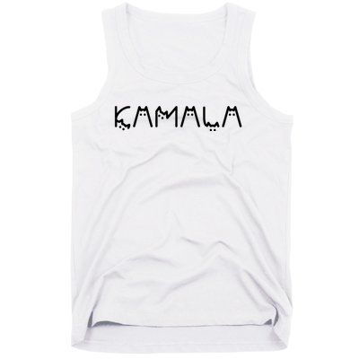 Kamala Cat Cat Shaped Font Letters Subtle Comma La Cute Tank Top