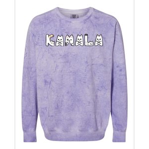 Kamala Cute Cat Lettering Alphabet Cat Lady Support Harris Colorblast Crewneck Sweatshirt