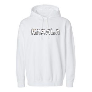 Kamala Cute Cat Lettering Alphabet Cat Lady Support Harris Garment-Dyed Fleece Hoodie