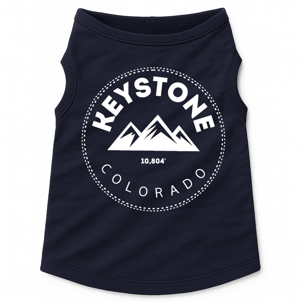 Keystone Colorado Co Mountain Town Funny Gift Elevated Skiing Doggie Tank