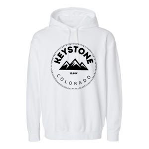 Keystone Colorado Co Mountain Town Funny Gift Elevated Skiing Garment-Dyed Fleece Hoodie