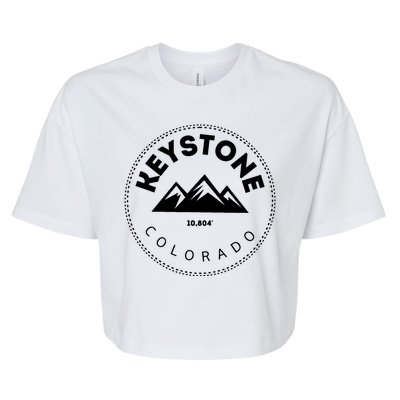 Keystone Colorado Co Mountain Town Funny Gift Elevated Skiing Bella+Canvas Jersey Crop Tee