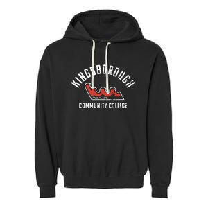 Kingsborough Community College KBCC Large Garment-Dyed Fleece Hoodie