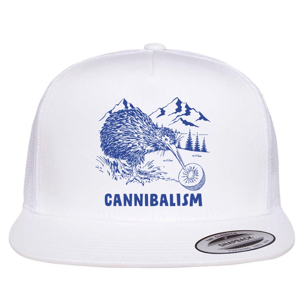 Kiwi Cannibal Cannibalism Flat Bill Trucker Hat