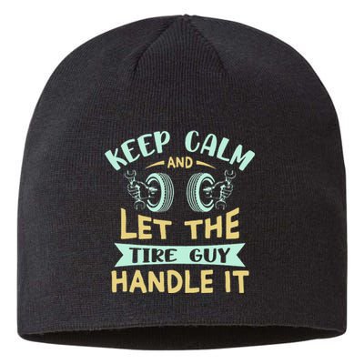 Keep Calm Cars Wheel Fix Dad Tire Guy Sustainable Beanie