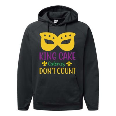 King Cake Calories Don't Count Performance Fleece Hoodie