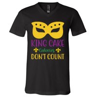 King Cake Calories Don't Count V-Neck T-Shirt