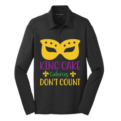 King Cake Calories Don't Count Silk Touch Performance Long Sleeve Polo