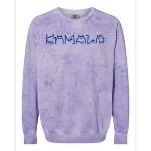 Kamala Cute Cat Typography Colorblast Crewneck Sweatshirt