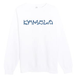 Kamala Cute Cat Typography Premium Crewneck Sweatshirt