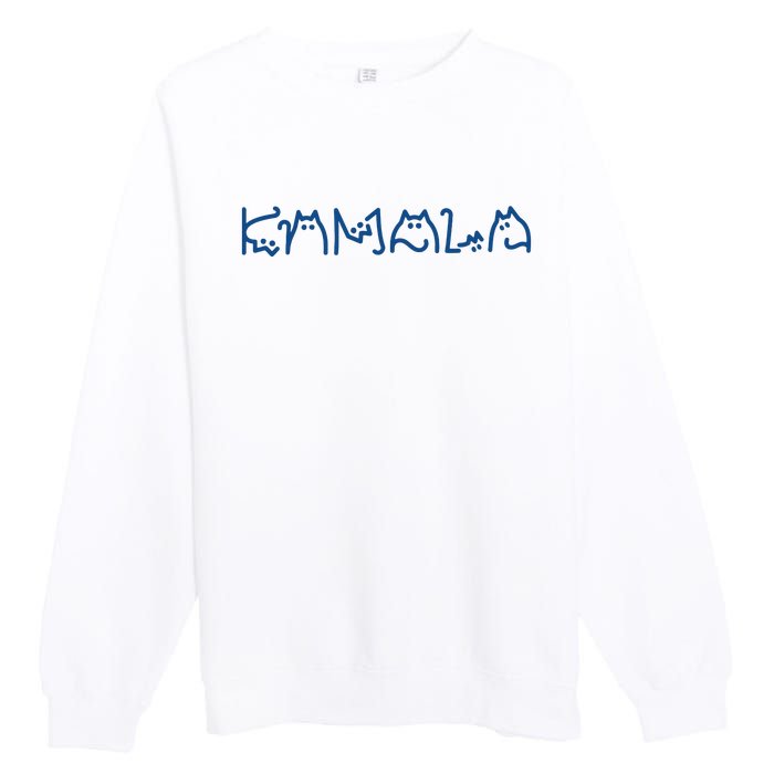 Kamala Cute Cat Typography Premium Crewneck Sweatshirt