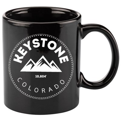 Keystone Colorado CO Mountain Town Funny Gift Elevated CO Skiing Gift 11oz C Handle Ceramic Mug