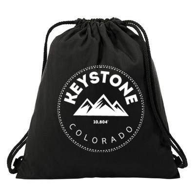 Keystone Colorado CO Mountain Town Funny Gift Elevated CO Skiing Gift Drawstring Bag