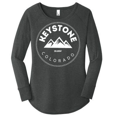 Keystone Colorado CO Mountain Town Funny Gift Elevated CO Skiing Gift Women's Perfect Tri Tunic Long Sleeve Shirt