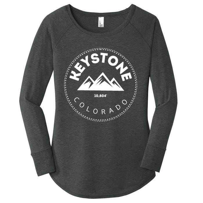 Keystone Colorado CO Mountain Town Funny Gift Elevated CO Skiing Gift Women's Perfect Tri Tunic Long Sleeve Shirt