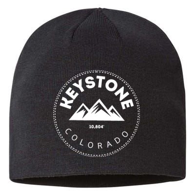 Keystone Colorado CO Mountain Town Funny Gift Elevated CO Skiing Gift Sustainable Beanie