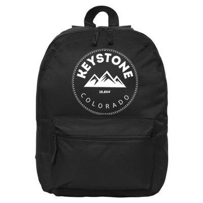 Keystone Colorado CO Mountain Town Funny Gift Elevated CO Skiing Gift 16 in Basic Backpack