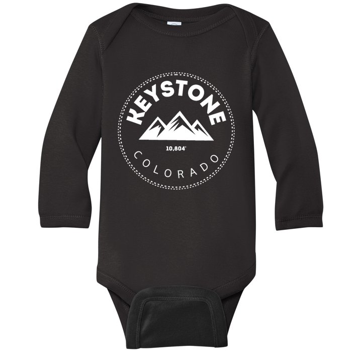 Keystone Colorado CO Mountain Town Funny Gift Elevated CO Skiing Gift Baby Long Sleeve Bodysuit