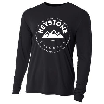 Keystone Colorado CO Mountain Town Funny Gift Elevated CO Skiing Gift Cooling Performance Long Sleeve Crew