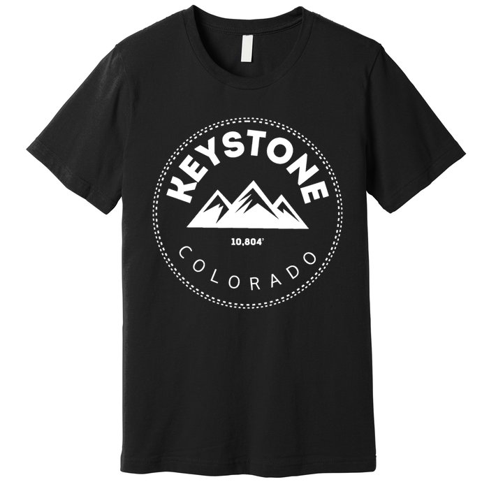 Keystone Colorado CO Mountain Town Funny Gift Elevated CO Skiing Gift Premium T-Shirt