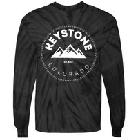 Keystone Colorado CO Mountain Town Funny Gift Elevated CO Skiing Gift Tie-Dye Long Sleeve Shirt