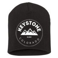 Keystone Colorado CO Mountain Town Funny Gift Elevated CO Skiing Gift Short Acrylic Beanie