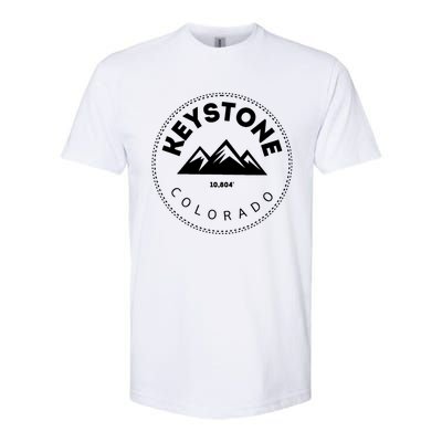 Keystone Colorado CO Mountain Town Funny Gift Elevated CO Skiing Gift Softstyle CVC T-Shirt